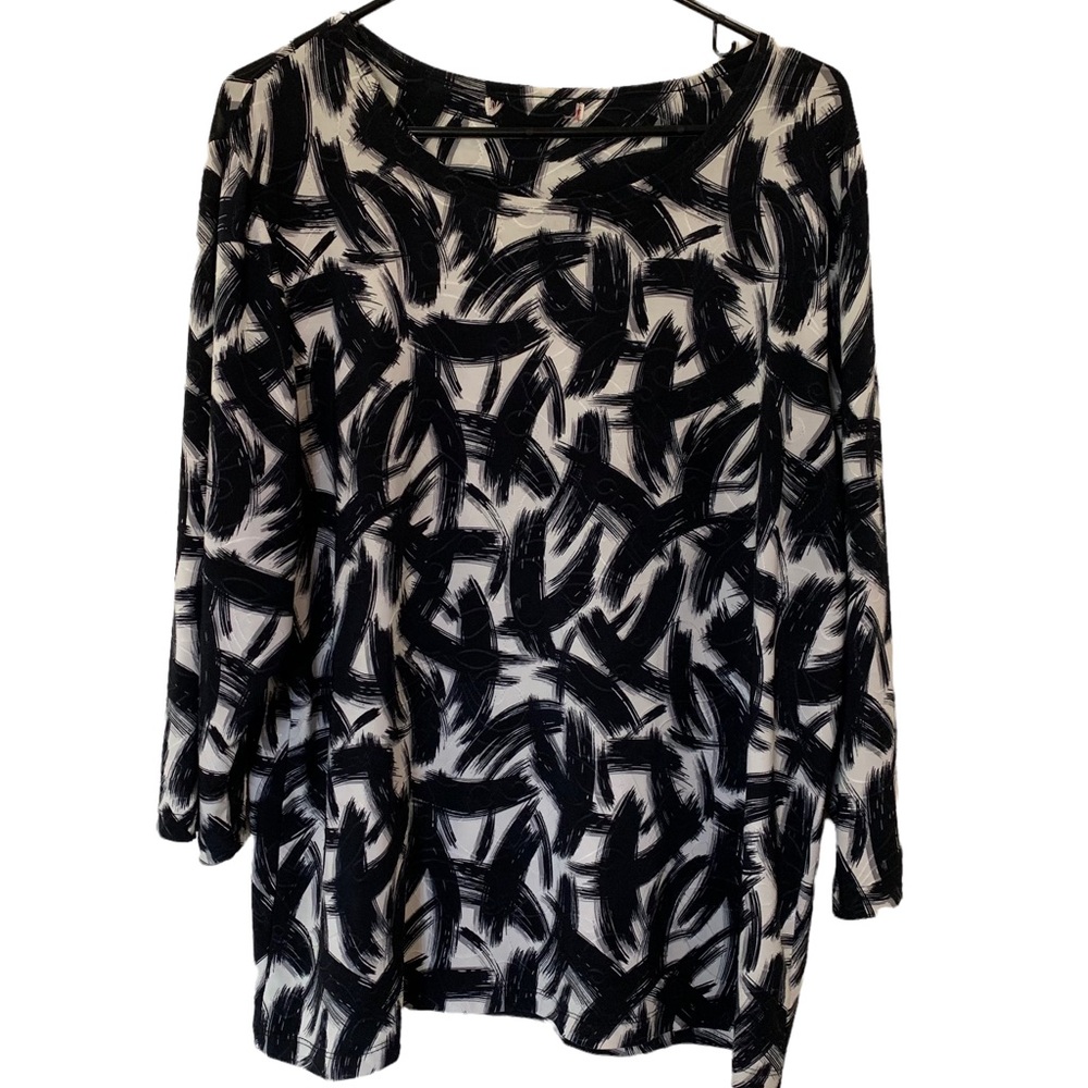 Wash & Wear Black & White Top Size XL - Picture 10 of 10